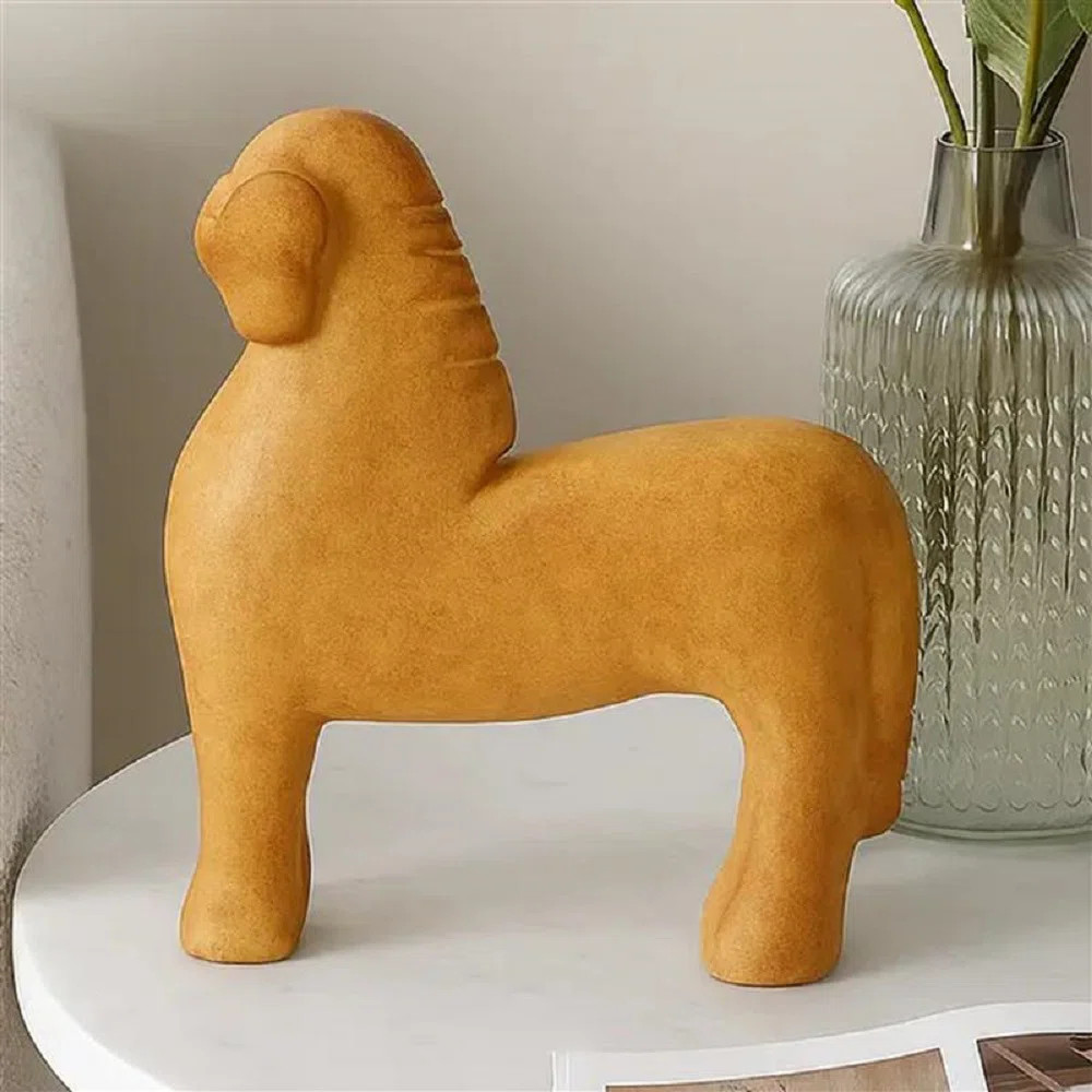 Animal Sculpture | Wooden Horse Decor Object | 8x2.5x10 Inch | Table Décor | Wayfair North America