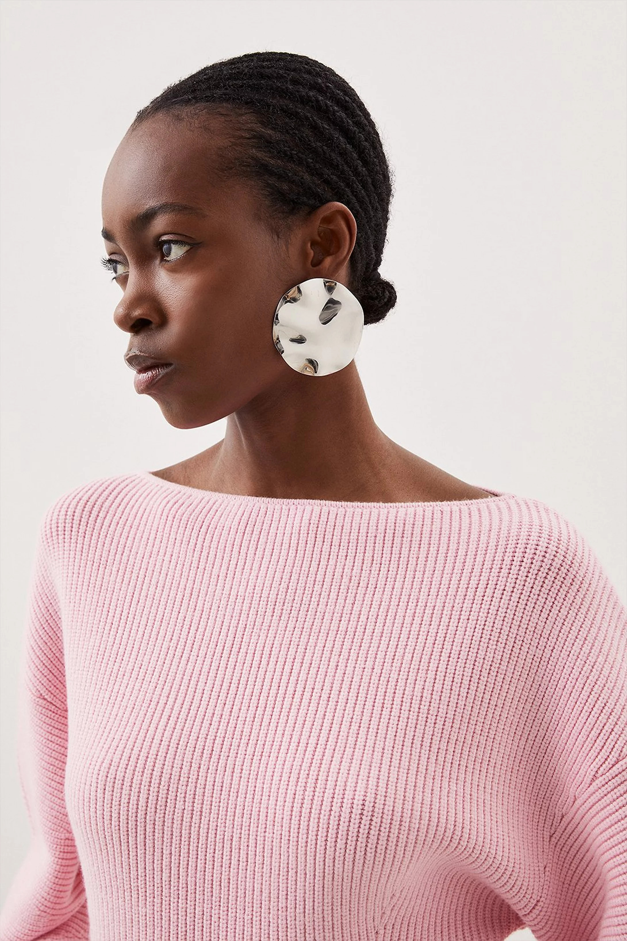 Viscose Blend Round Sleeve Knit Jumper | Karen Millen UK + IE + DE + NL