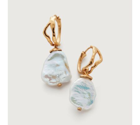 Keshi Pearl Large Hoop Earrings | Monica Vinader (Global)