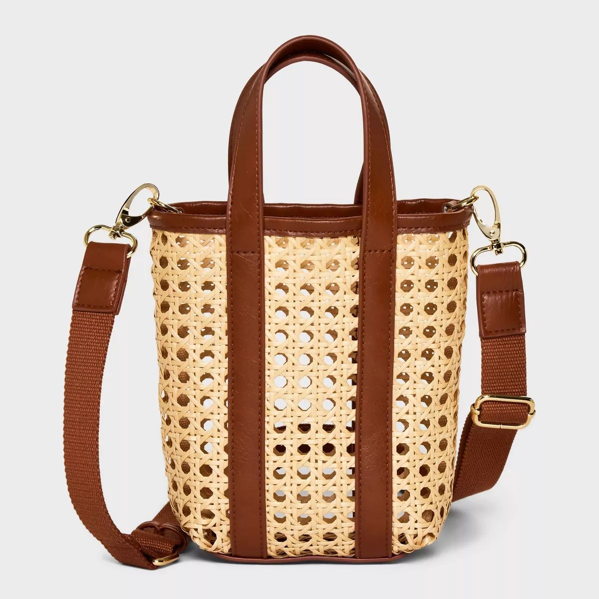 Caning Mini Tote Handbag - Universal Thread™ Brown | Target