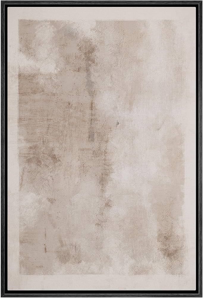 SIGNWIN Framed Canvas Print Wall Art Faded Textured Brown & White Color Blocks Abstract Shapes Il... | Amazon (US)