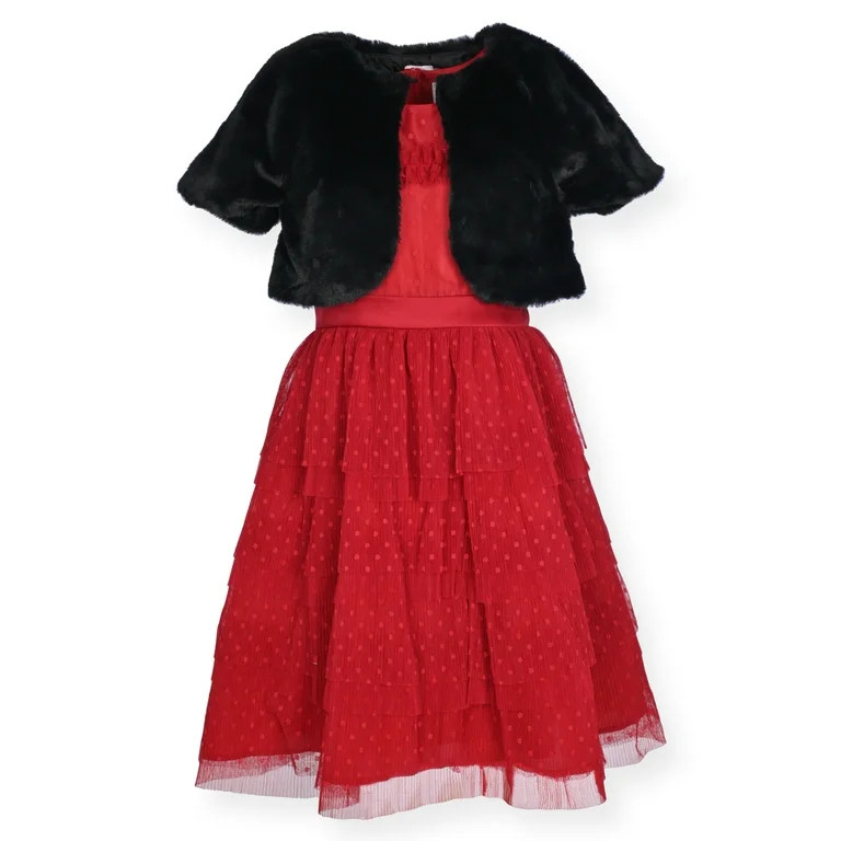 Wonder Nation Girls Special Occasion Dress with Shrug, Sizes 4-16 & Plus | Walmart (US)
