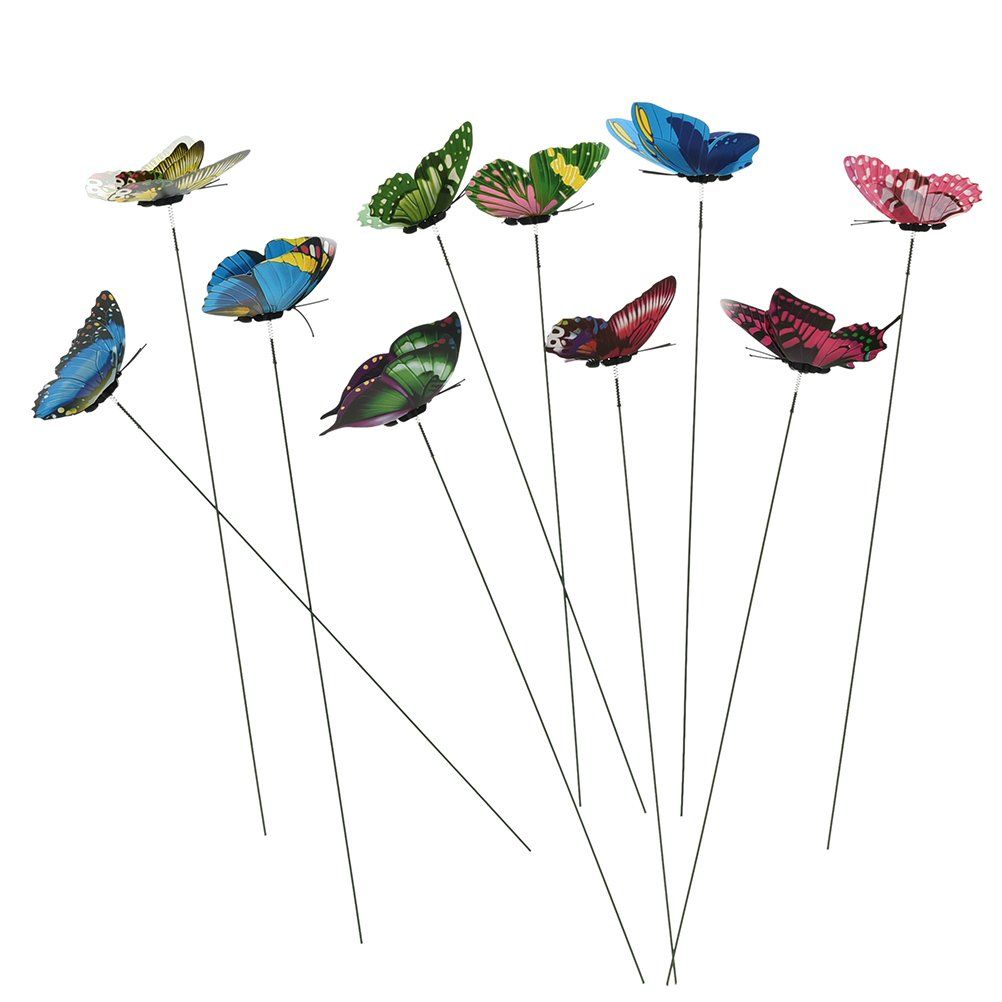 10 Pack Colourful Garden Butterflies On Sticks Miniature Fairy Garden Decoration | Amazon (US)