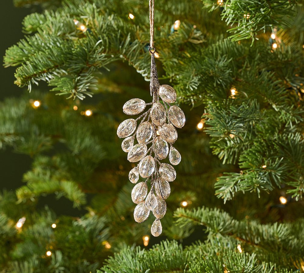 Gold Glitter Jewel Ornament | Pottery Barn (US)