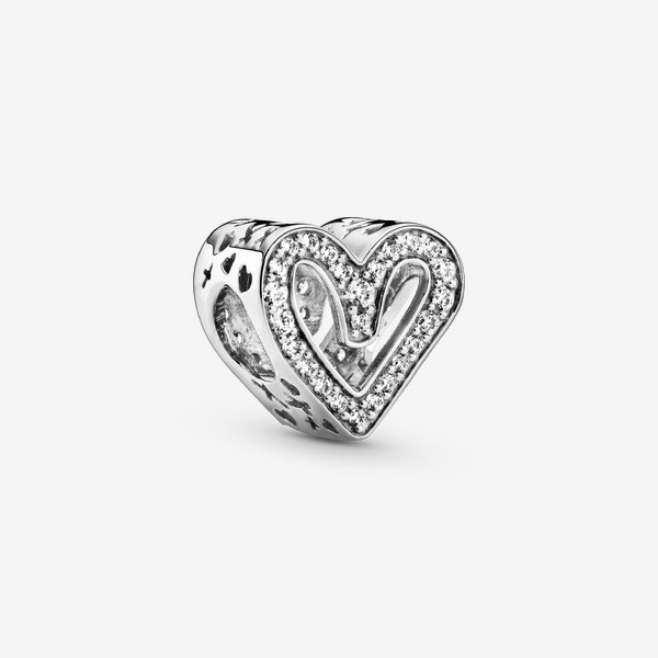 Pandora Sparkling Freehand Heart Charm | Pandora US