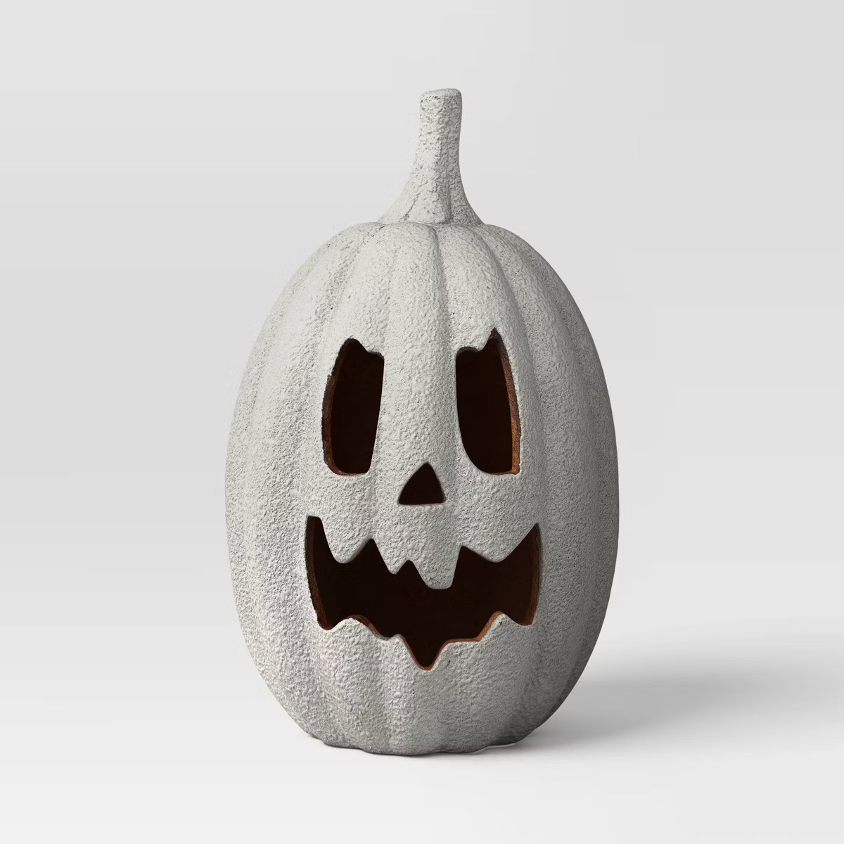 Terracotta Textured Jack O' Lantern Decorative Sculpture - Hyde and EEK! Boutique™ Light Gray | Target