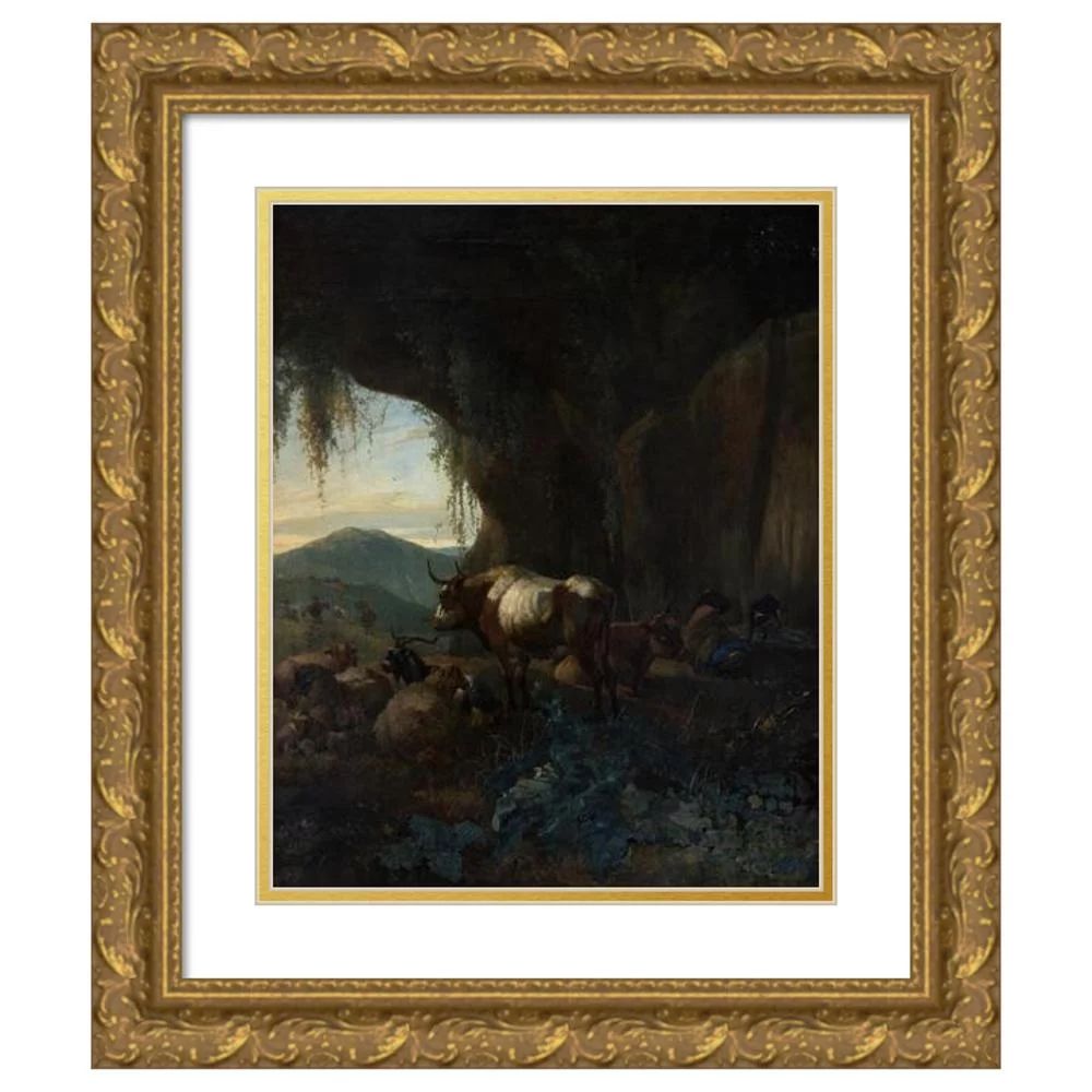 Willem Romeyn 12x14 Gold Ornate Wood Frame and Double Matted Museum Art Print Titled - A Shepherd... | Walmart (US)
