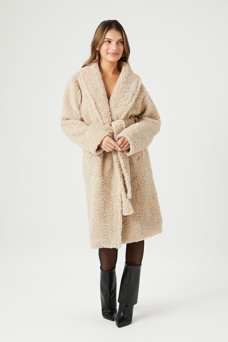 Faux Shearling Wrap Coat | Forever 21 (US)