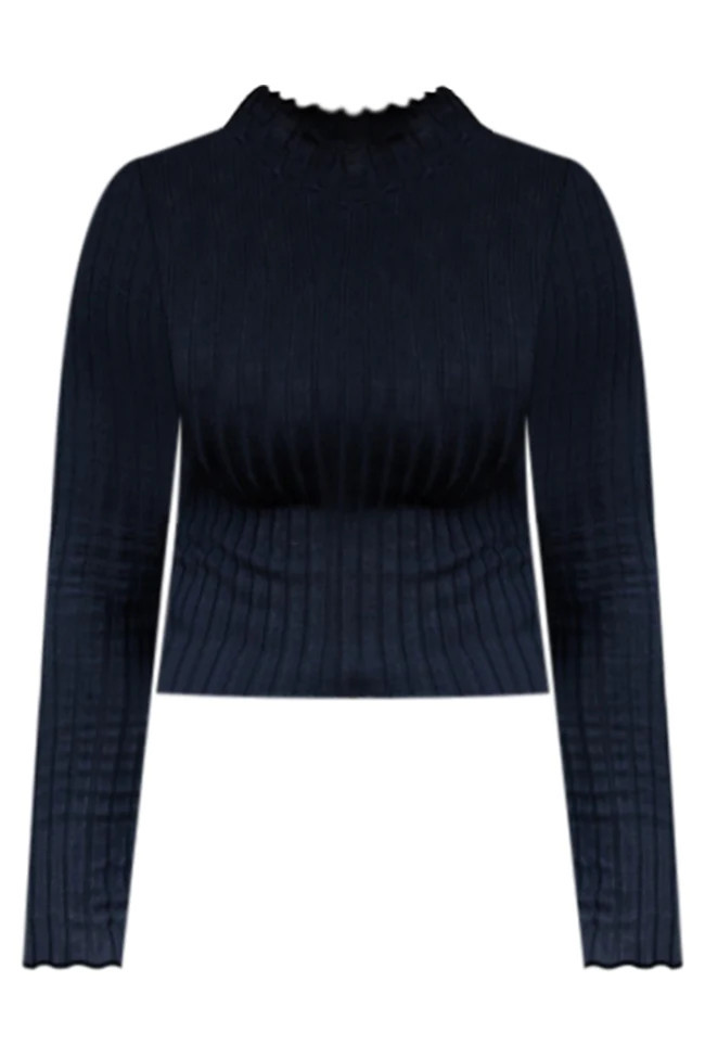 Every Little Thing Black Mock Neck Long Sleeve Top | Pink Lily