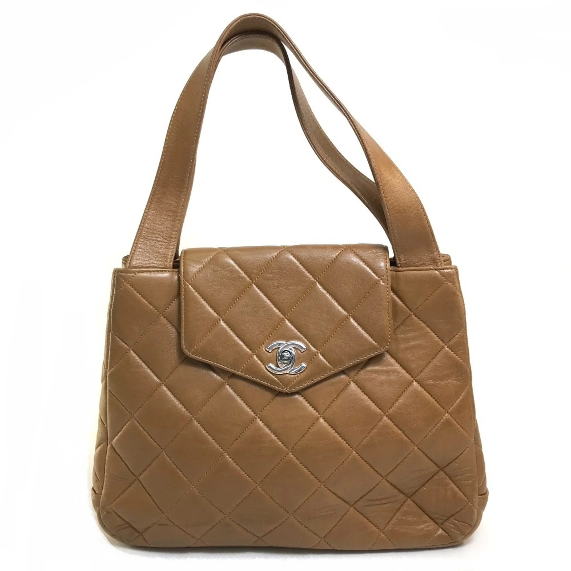 Pre-Owned CHANEL Chanel Matelasse CC Coco Mark Bag Tote Handbag Lambskin Women's Brown (Good) - W... | Walmart (US)