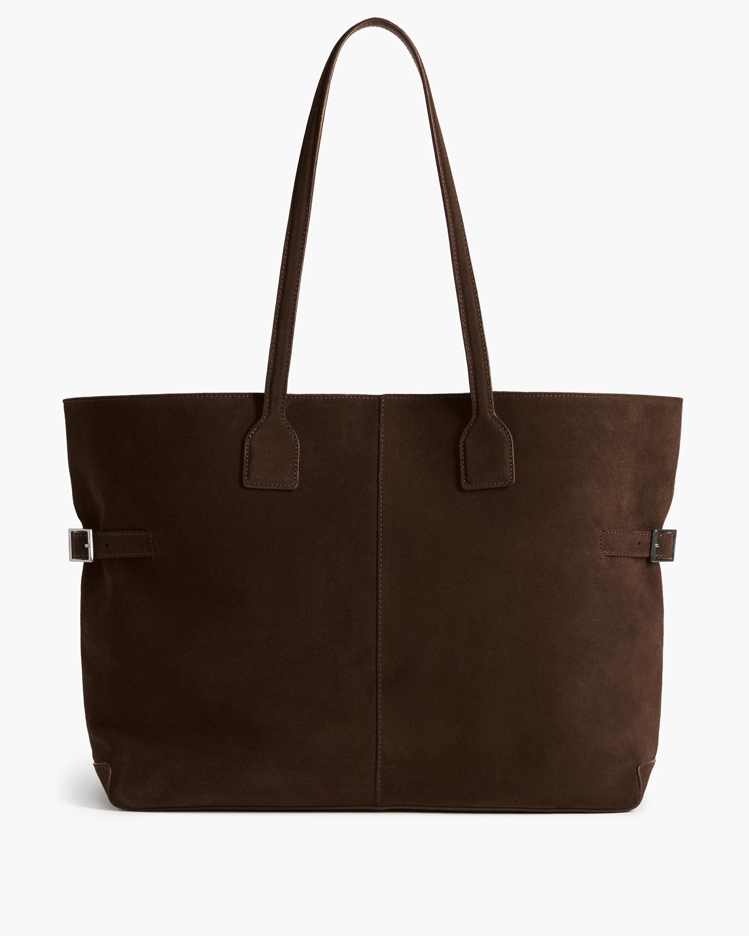 Lesley Tote Bag Suede Chocolate Bag | Flattered