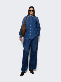 Draped Shirt Washed Denim  | The Webster | The Webster