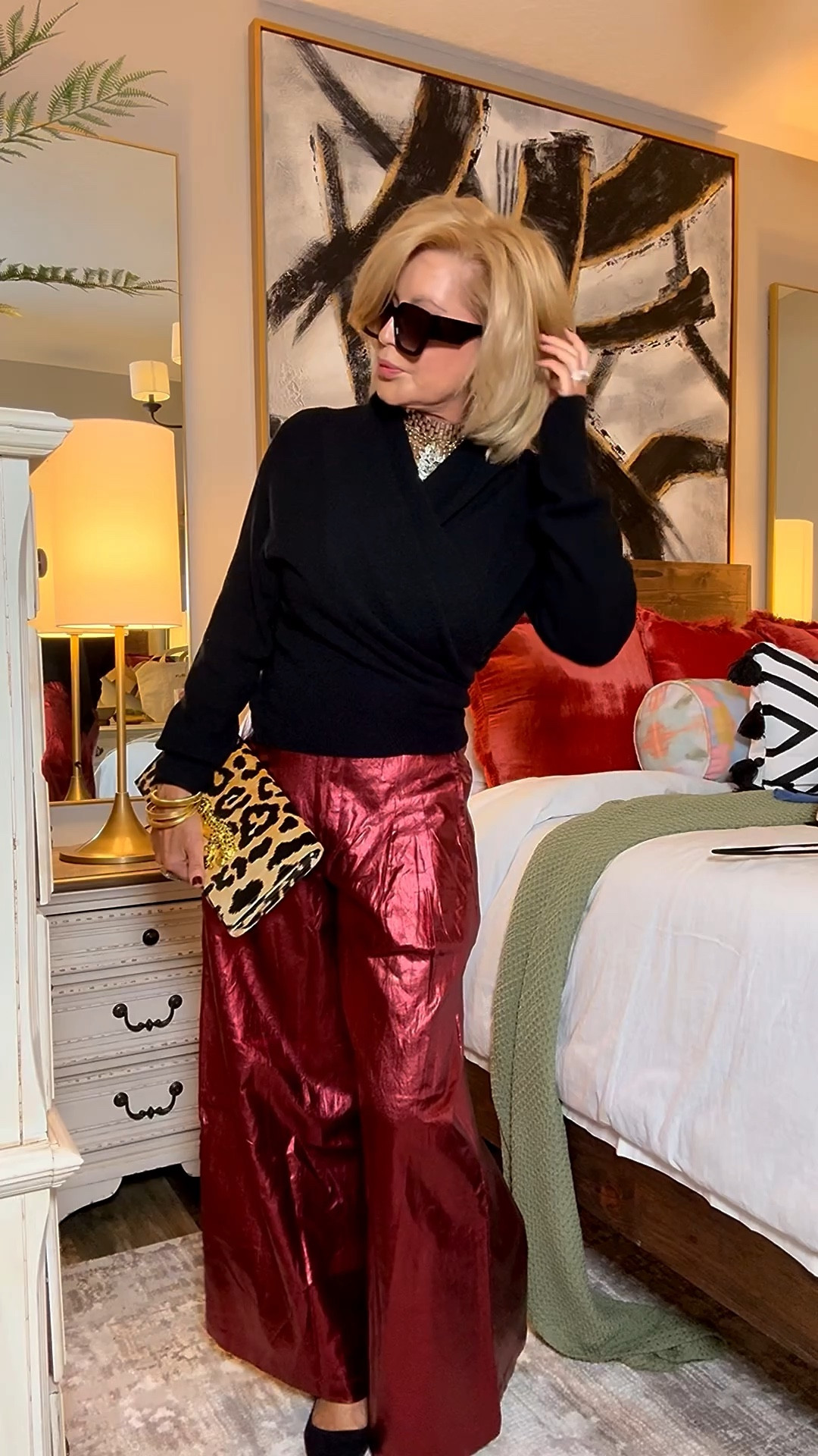 This is a wow find!!  So versatile & tts.  I’m wearing my true size med in my sweater 
Red Metalic Pants/size med
Leather pants/size med 

#LTKParties #LTKStyleTip 

#LTKTravel