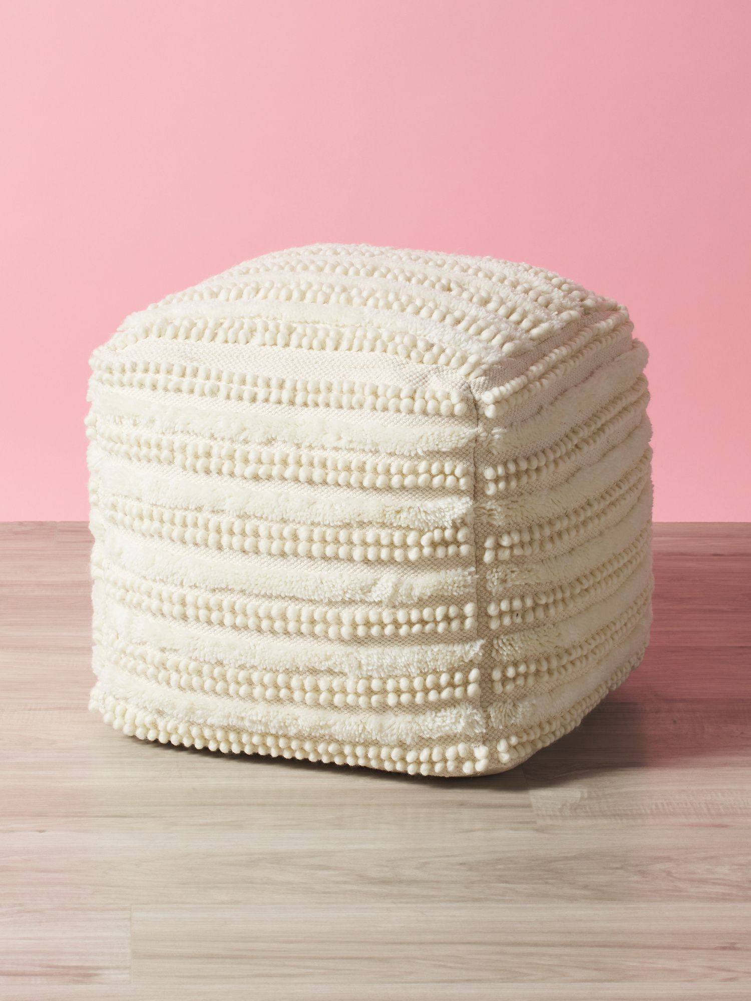 Made In India 18x18 Woven Textured Pouf | Big Ticket Shop | HomeGoods | HomeGoods