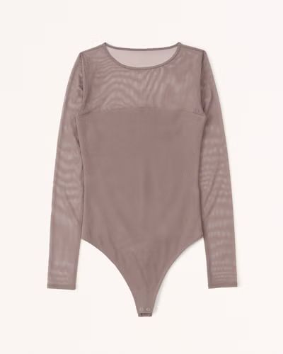 Women's Long-Sleeve Mesh Crew Bodysuit | Women's Up To 50% Off Select Styles | Abercrombie.com | Abercrombie & Fitch (US)