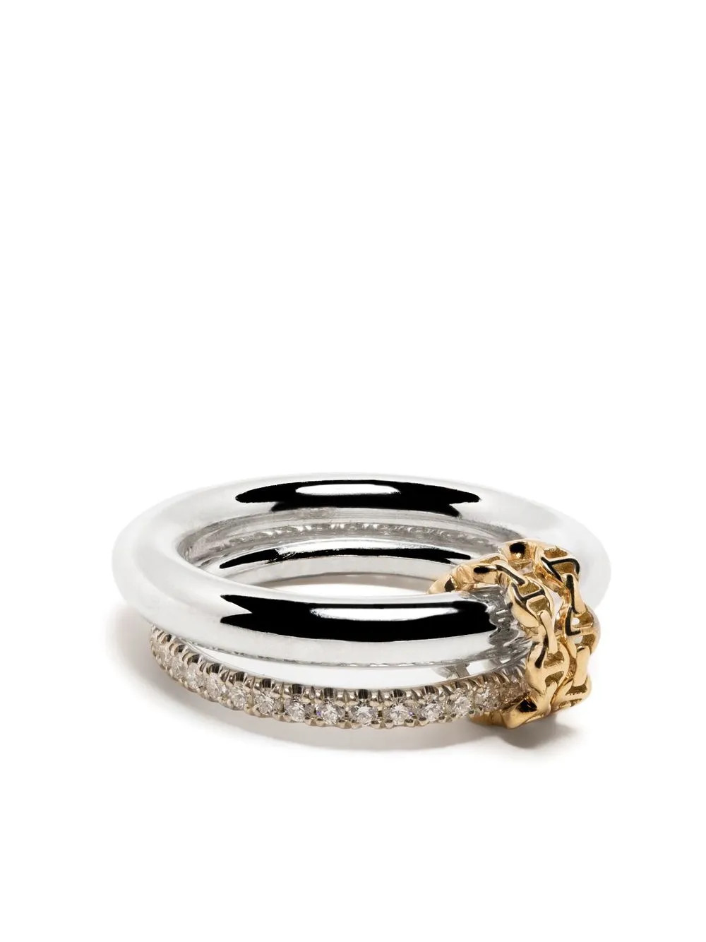Spinelli Kilcollin Anello In Oro Giallo e Bianco 18kt Con Diamanti x Hoorsenbuhs | Argento | FARF... | Farfetch Global