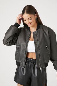 Faux Leather Bomber Jacket | Forever 21 (US)