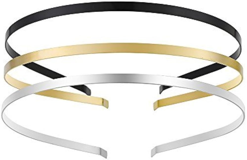 Womens Metal Headbands with 3 Colors Black Gold Silver Plated Hairband Head Bands Pack of 12 | Amazon (US)