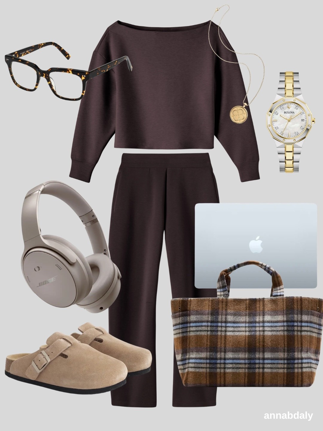 A little fall work-from-home outfit inspo 🤍 This Rhone set is one I love wearing, and so many of you have loved it too! Comfy for a day at home but still feels put together if you need to run out. Added my Banana Republic bag + a few accessories I own and love to finish the look!🫶🏻

Use code DALY20 for 20% off your first Rhone purchase.🩵