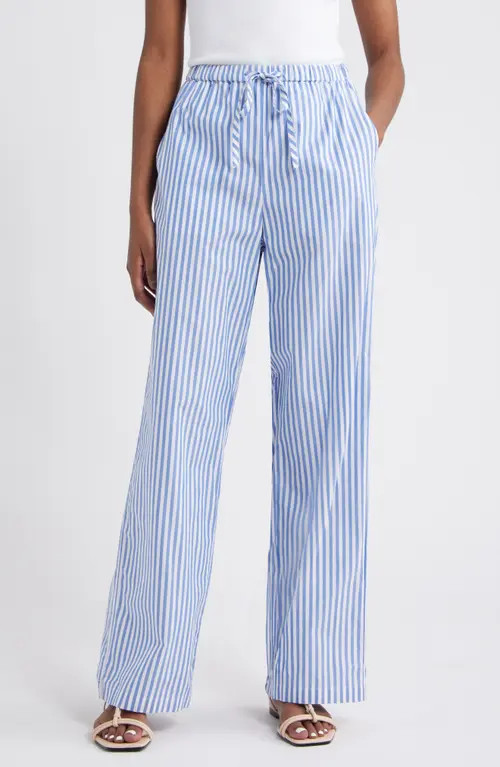 Rails Emmie Stripe Cotton Drawstring Pants in Mariner White Stripe at Nordstrom, Size Medium | Nordstrom