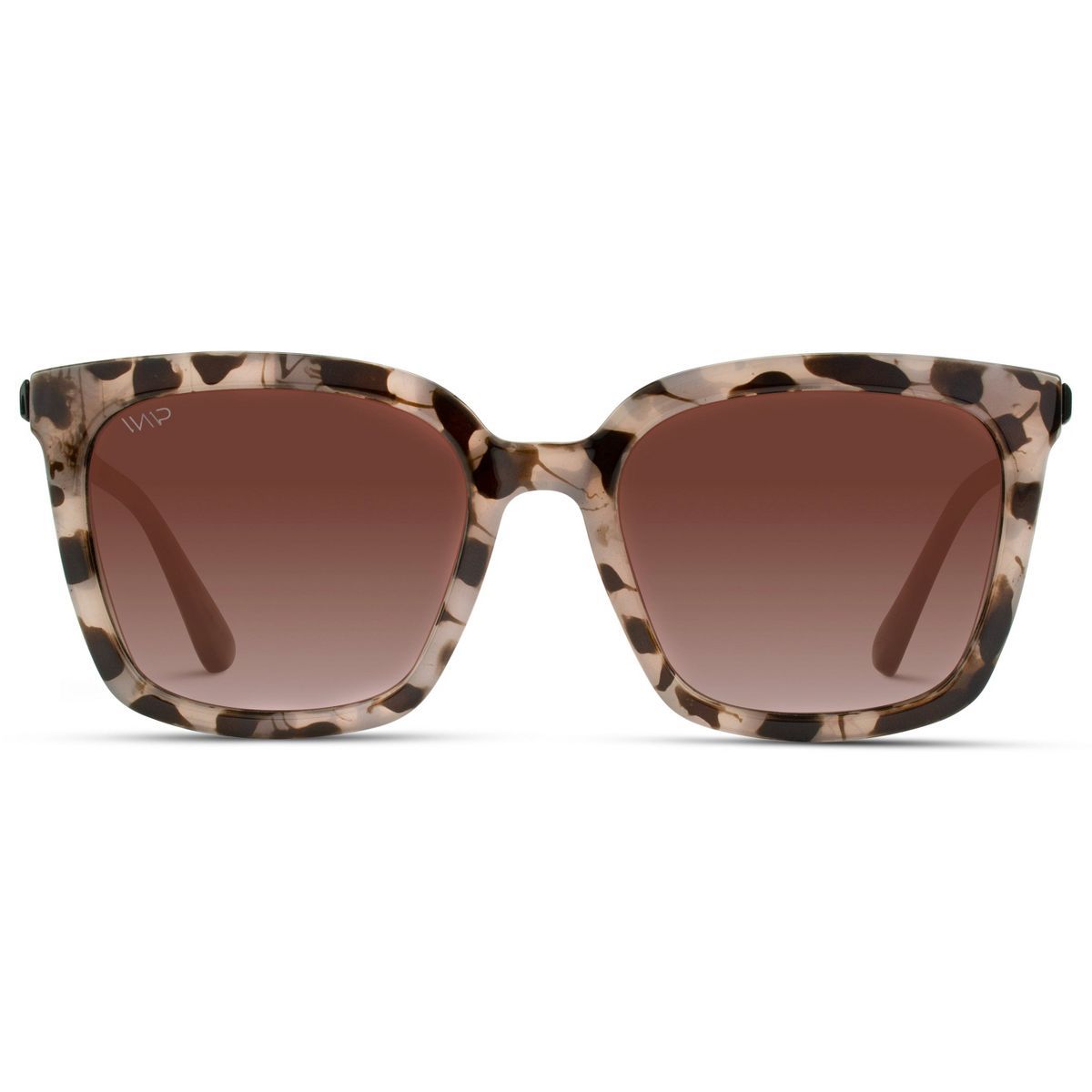 WMP Eyewear Square Oversized Women Polarized Sunglasses - Blush Pink Tortoise Frame/Gradient Brow... | Target