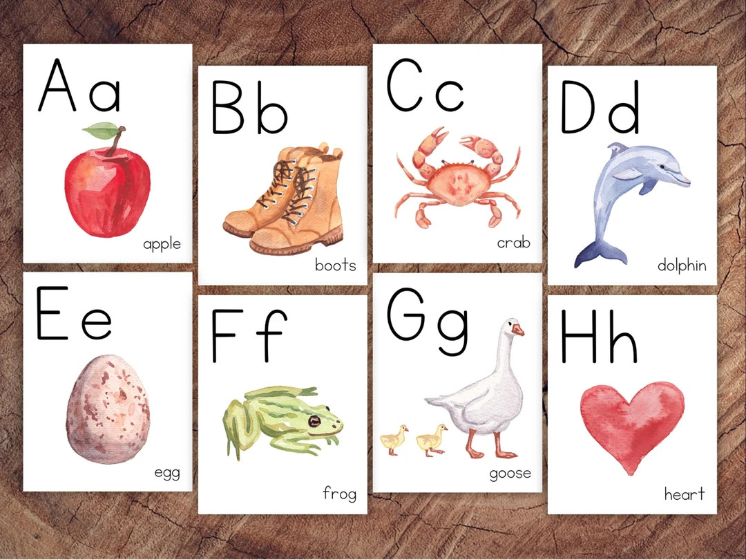 Alphabet Cards, Manuscript Print - Etsy | Etsy (US)
