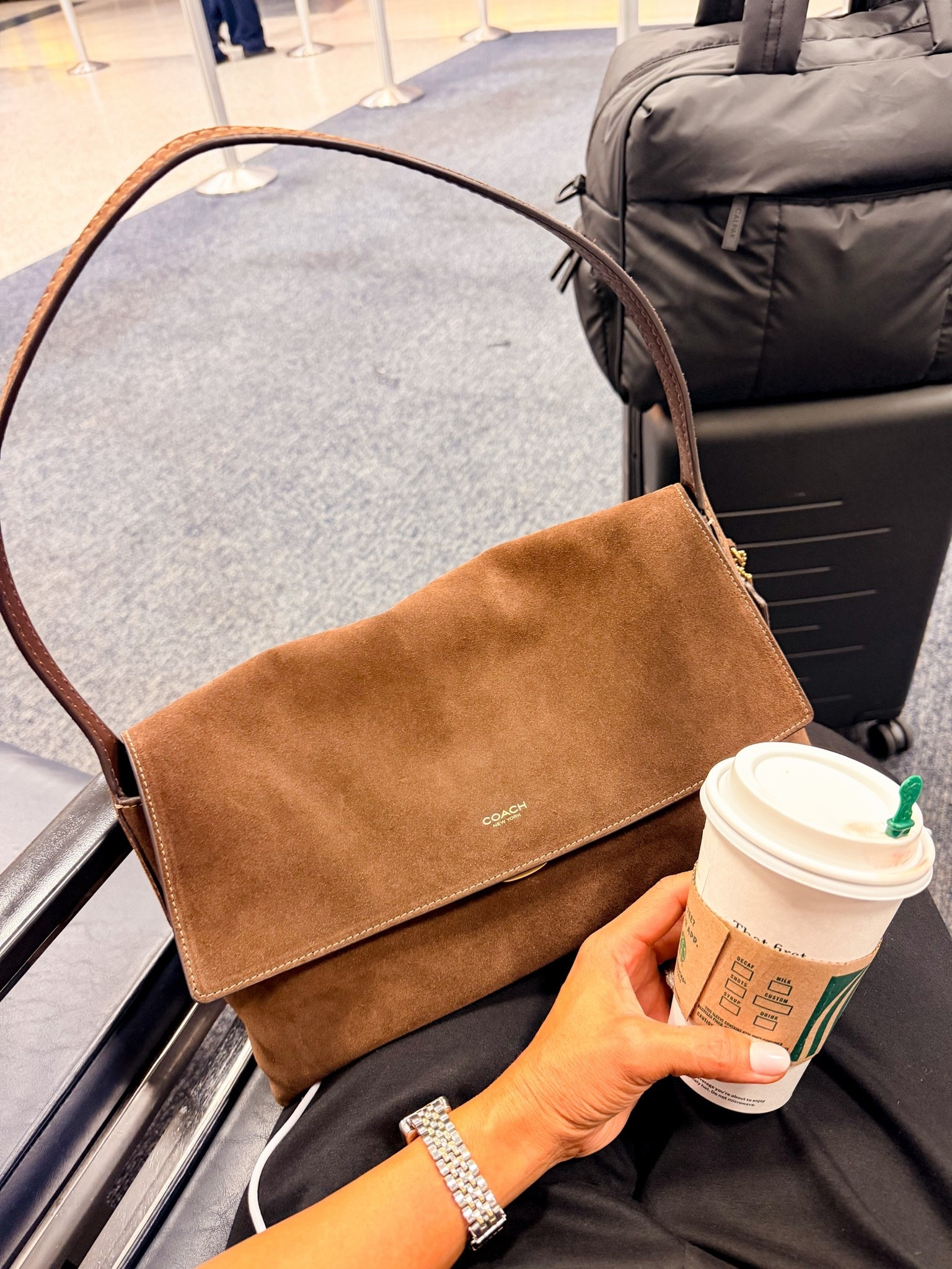 I’m 5’2” 118#ish for reference 
I love my new fall bag so much! I used it in NYC, airport outfit, and as a clutch for date night last night!  The outside is real suede, inside is real leather, it’s lightweight! I have the color Dark Chocolate. The other colors is called Warm Brown and it’s so pretty too. Also comes in leather. I linked in a few stores.

#LTKNYFW #LTKOver40 #LTKPetite