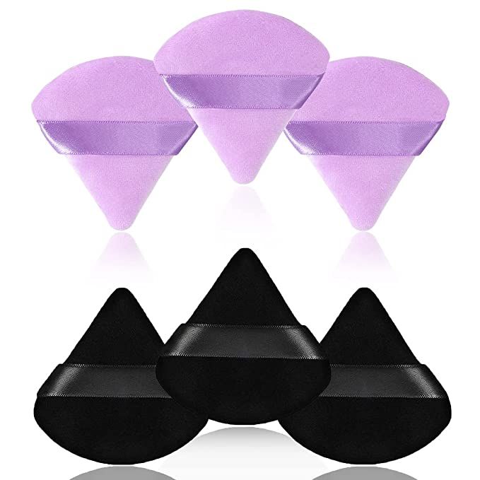 6 Pcs Powder Puff Face Makeup Puffs ,Triangle Wedge Shape Soft Velour Powders Puffs for Loose Min... | Amazon (US)