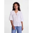 Scenario Women's Front Tie Peplum Top with 3/4-Length Sleeves, Size XS-XXXL | Walmart (US)