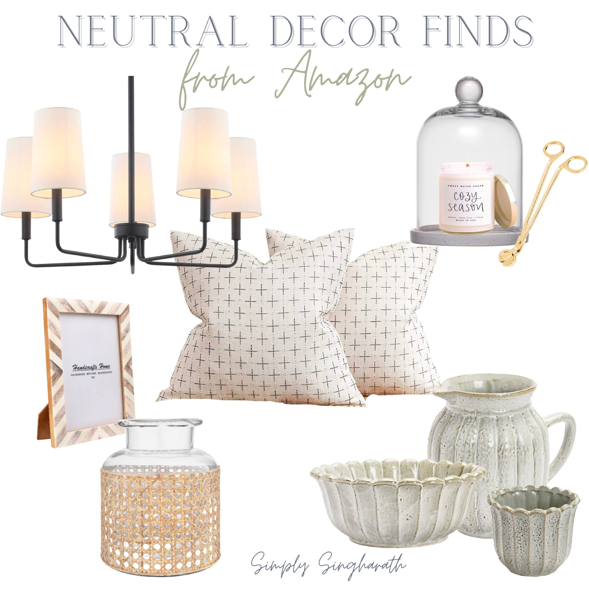 Neutral decor finds, new arrivals from Amazon! 

Pottery, vases, picture frames, pillow covers, chandelier, candle and cloche 

#LTKhome