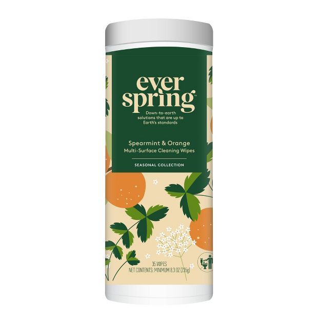 Spearmint & Orange Mult-Surface Cleaning Wipes - 35ct - Everspring™ | Target