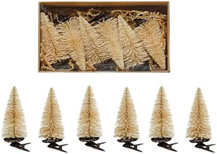 Creative Co-Op 2' Round x 4-1/2'H Sisal Bottle Brush Tree Clip-on Ornaments, Cream Color, Boxed S... | Amazon (US)