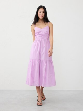 Strappy Voile Midi Dress | Banana Republic Factory