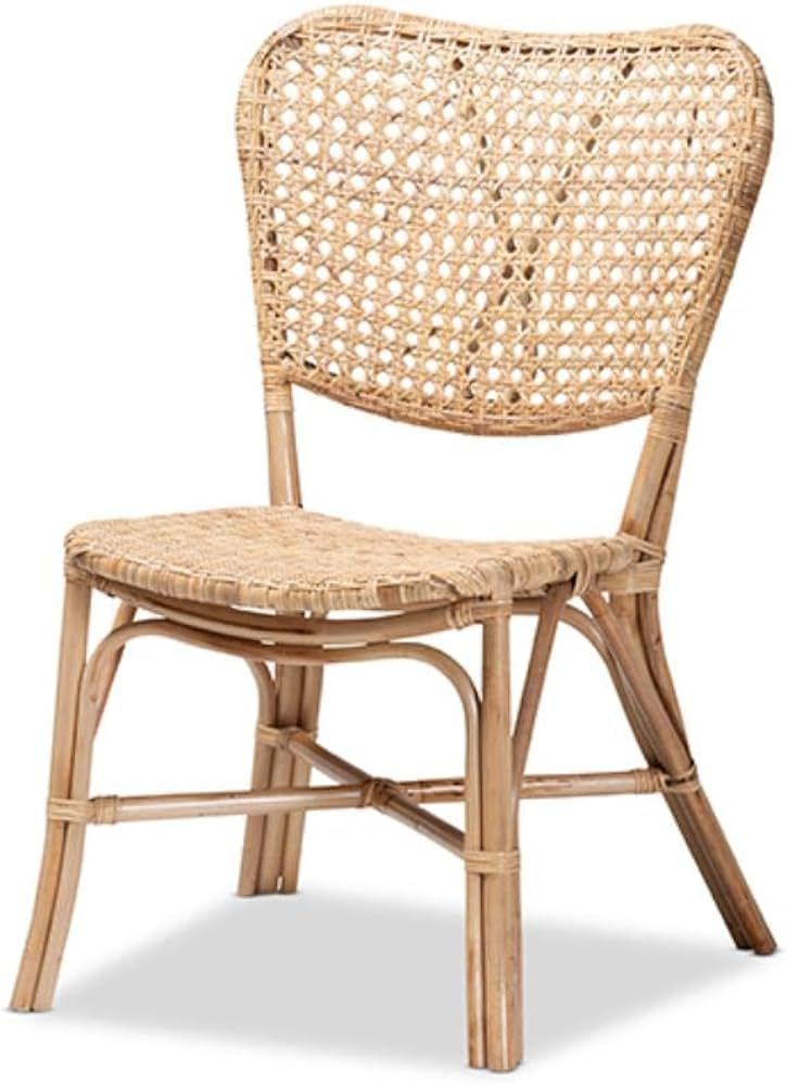 Baxton Studio Nadira Modern Bohemian Natural Brown Finished Rattan Dining Chair | Amazon (US)