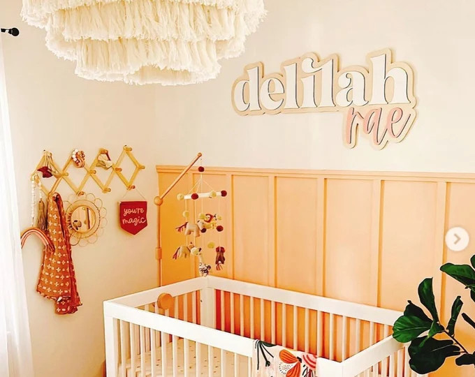 Large Wood Name Sign Nursery Name Sign Boho Nursery Sign  - Etsy | Etsy (US)