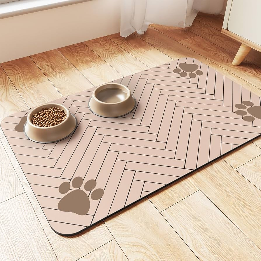 Pet Feeding Mat-Absorbent Pet Placemat for Food and Water Bowl, with Waterproof Rubber Backing, Q... | Amazon (US)