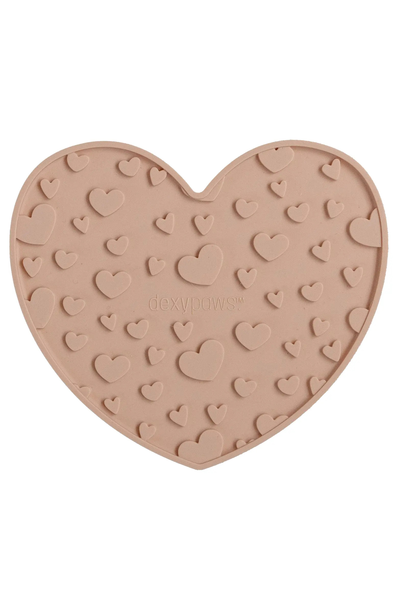 Enrichment Lick Mat Blush Pink Heart Grooved Silicone | Nordstrom