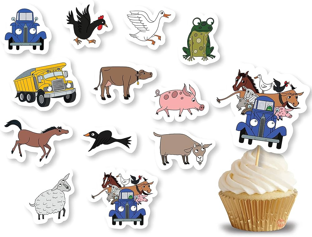 Blue Truck Birthday Party Cupcake Topper Decorations in Little Blue Book Theme for Boy or Girl Fi... | Amazon (US)