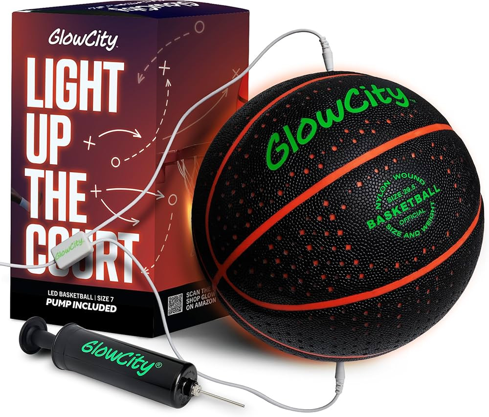 GlowCity Glow in The Dark Basketball for Teen Boy - Glowing Red Basket Ball, Light Up LED Toy for... | Amazon (US)