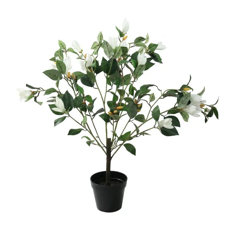 Northlight 2.7' Unlit Artificial Potted White Lily Magnolia Flowering Tree | Walmart (US)