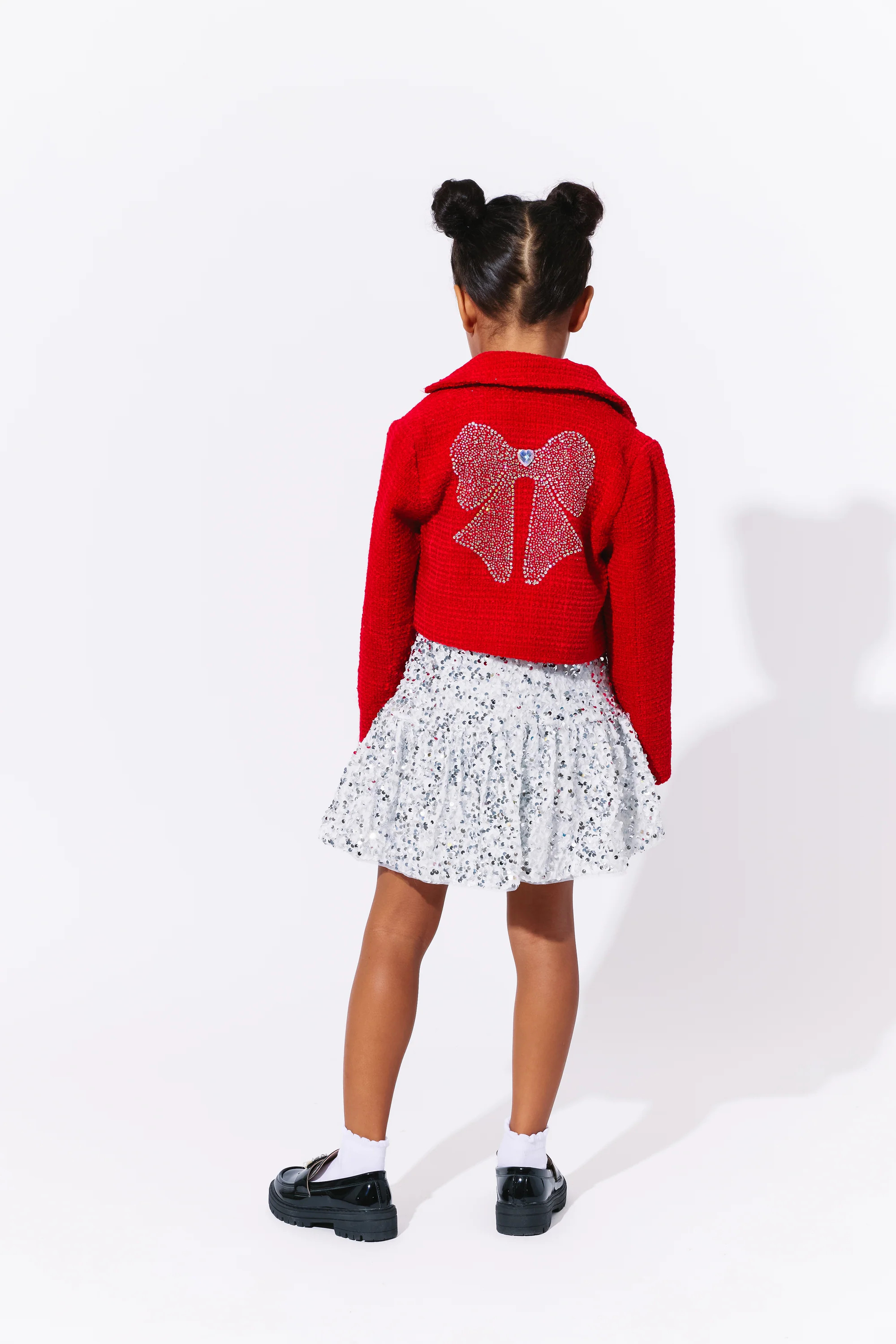 Scarlet Shimmer Bow Jacket | Lola + The Boys