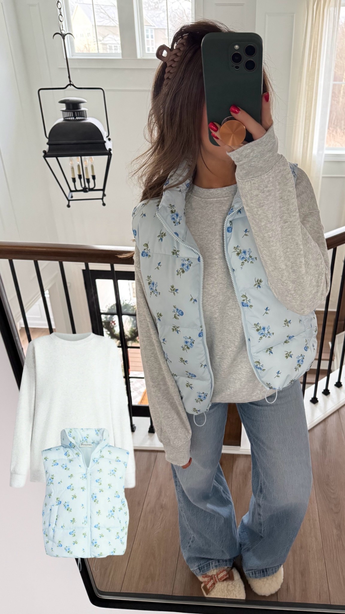 Sweatshirt is under $11 and runs pretty big. I would size down. Vest is under $20 and runs very small!! I got an XL 

#LTKFindsUnder50 #LTKootd #LTKU