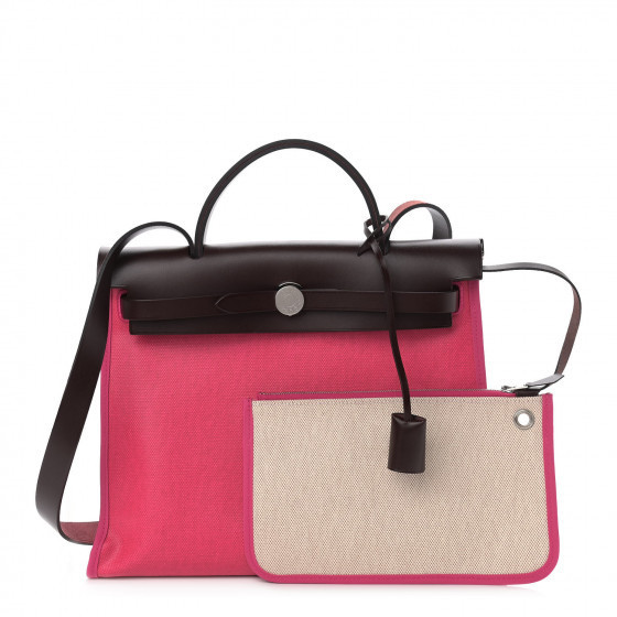 HERMES

Toile H Berline Vache Hunter Herbag Zip 31 PM Rouge Sellier Rose Shocking | Fashionphile