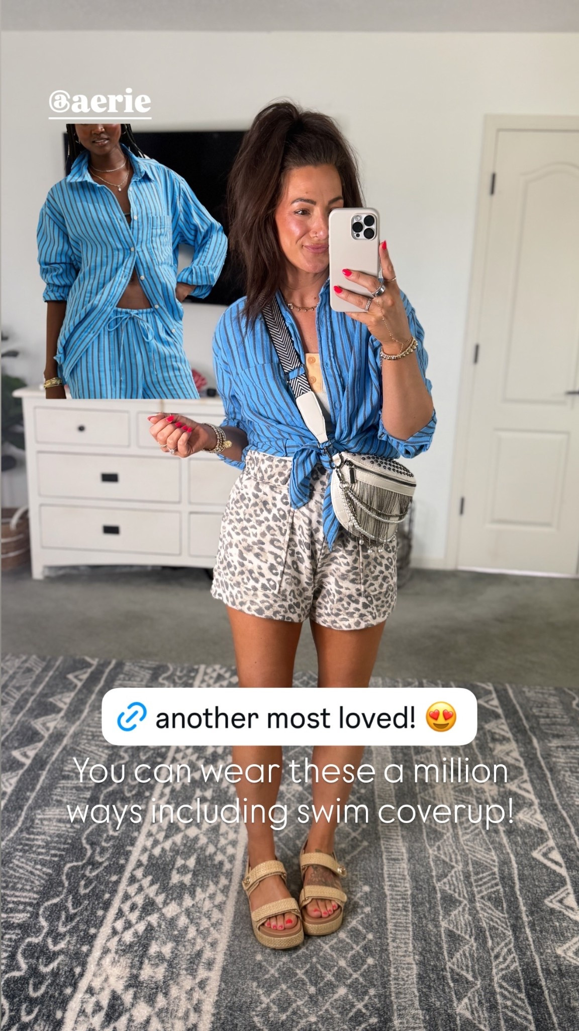 You can wear these a million ways including swim coverup! @aerie spring outfit options are so good and you can wear it right into summer! These run perfectly oversized

#LTKootd #LTKSeasonal #LTKOver40