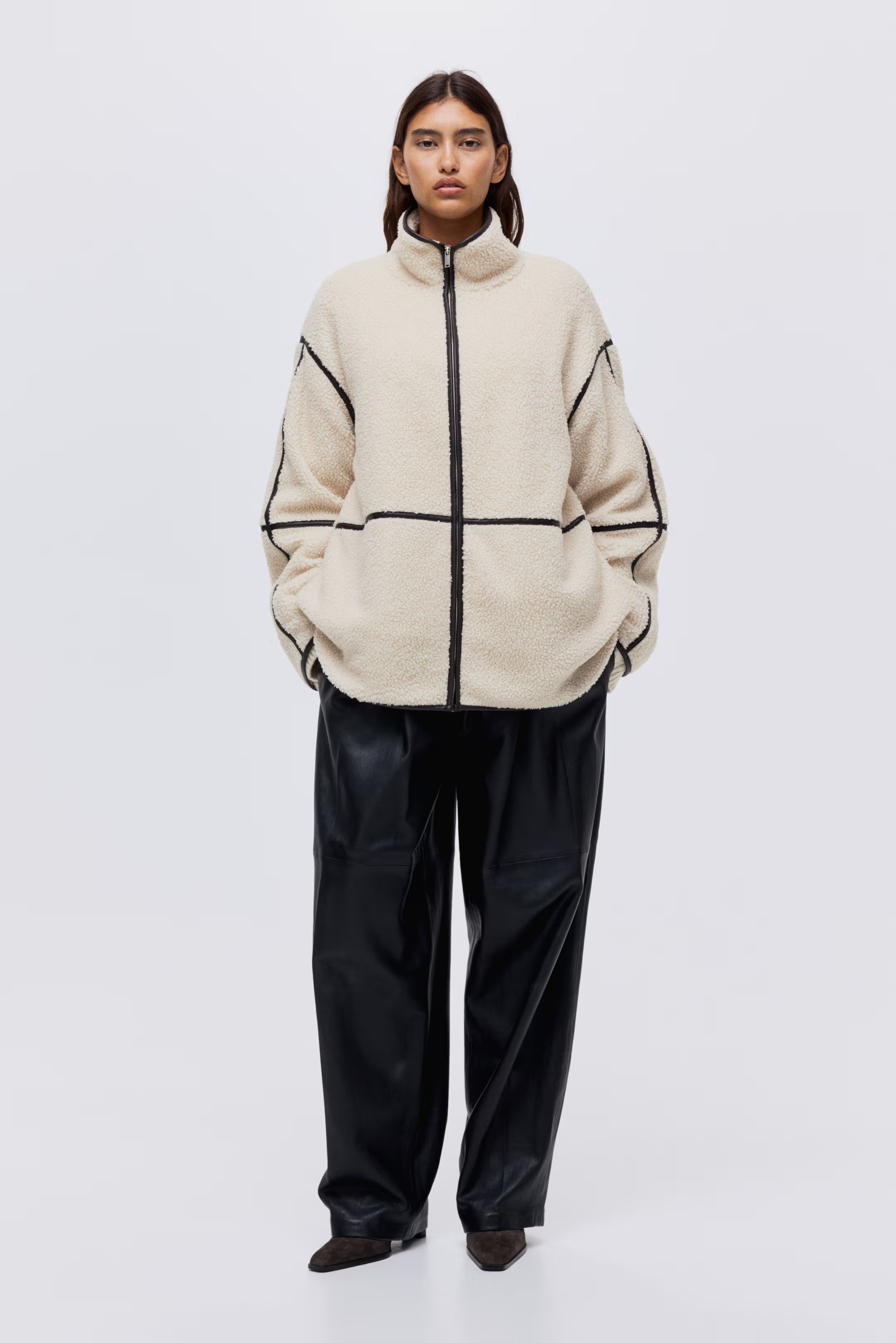 Teddy jacket - Cream - Ladies | H&M GB | H&M (UK, MY, IN, SG, PH, TW, HK)