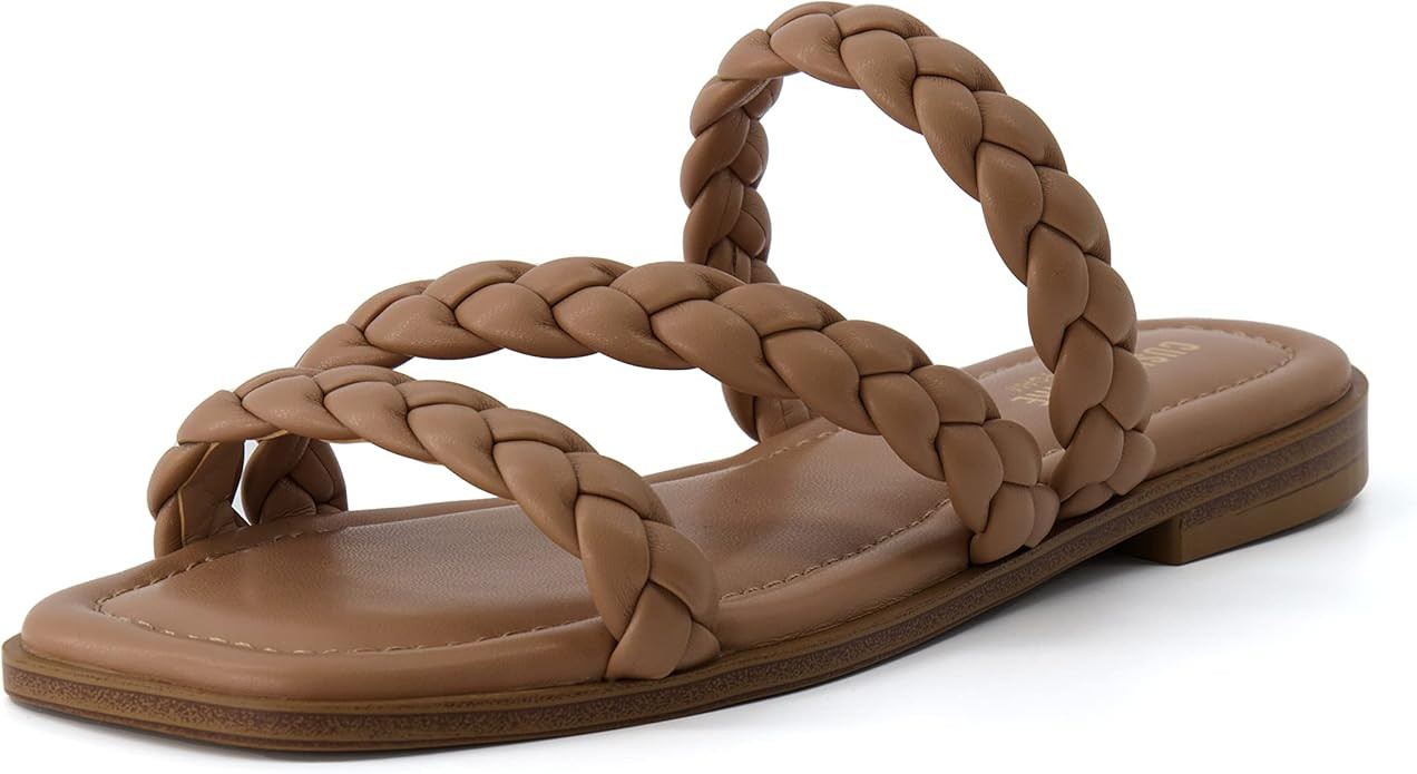 CUSHIONAIRE Women's Venice braided slide sandal +Memory Foam, Wide Widths Available | Amazon (US)