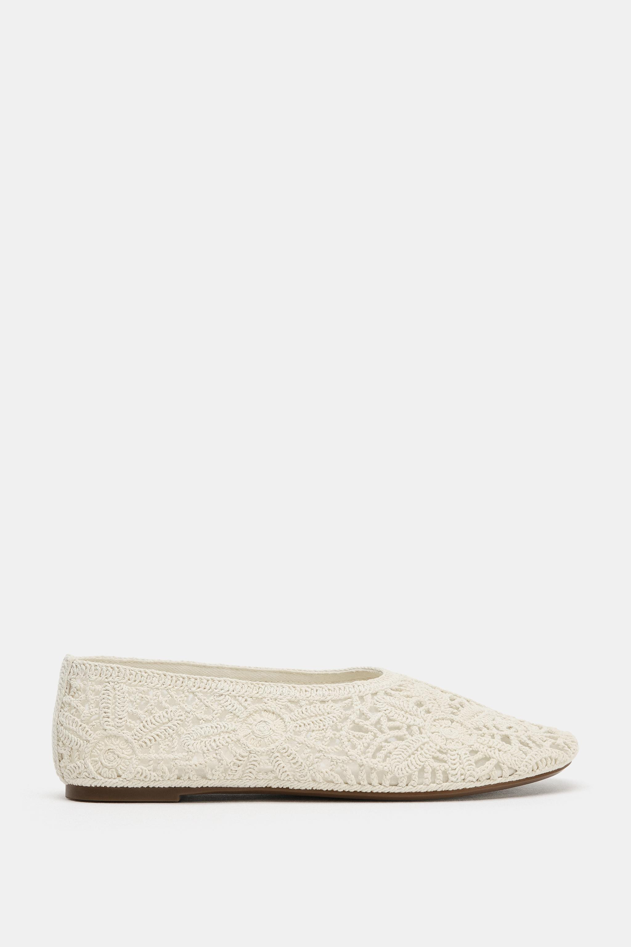 FLORAL CROCHET BALLET FLATS | Zara US