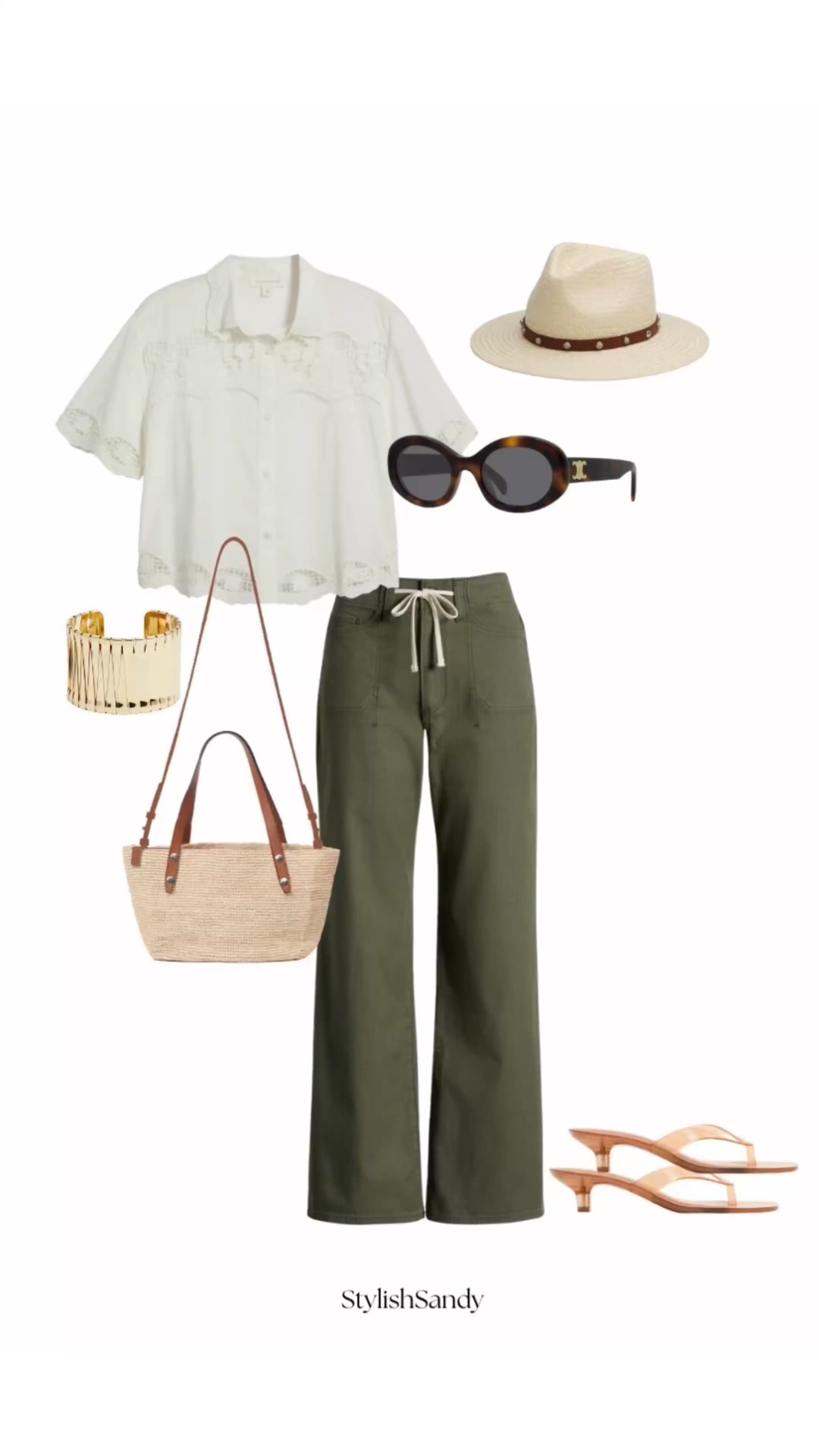 Outfit Inspo 

Tie waist pants
Raffia tote
Sunglasses
Cuff
Hat
Button up
Tank
Jelly sandals 

#LTKOver40 #LTKFindsUnder100 #LTKSeasonal