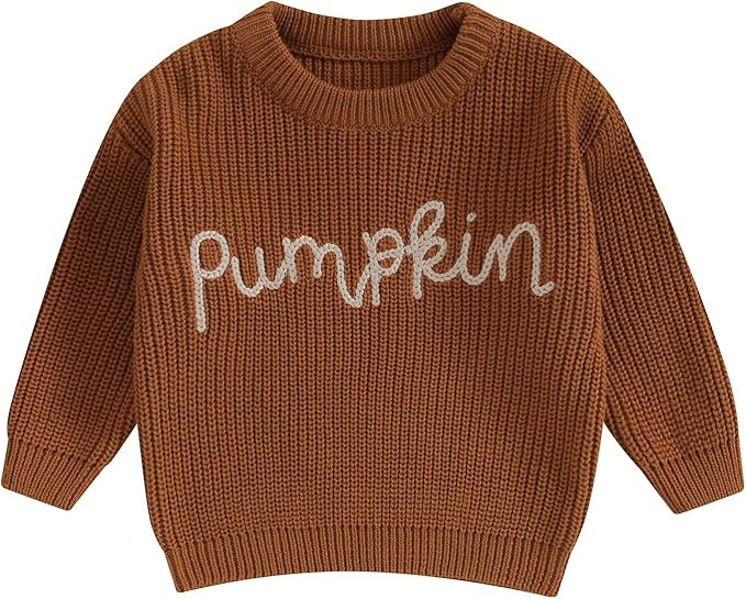 Karwuiio Toddler Baby Girl Boy Knit Sweater Round Neck Long Sleeve Pullover Sweatshirt Fall Winte... | Amazon (US)