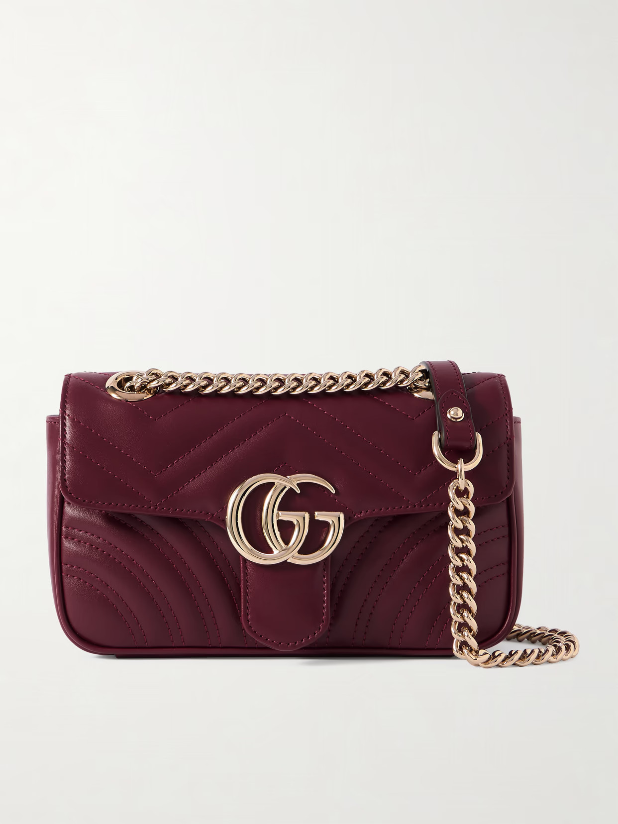 Gucci - Gg Marmont 2.0 Quilted Leather Shoulder Bag - Burgundy | NET-A-PORTER (UK & EU)